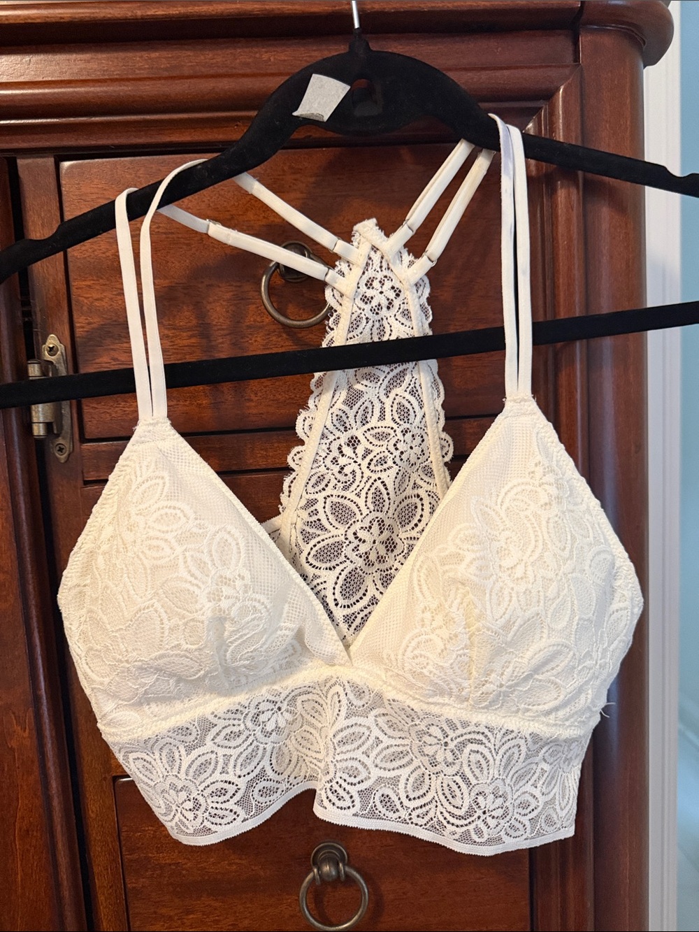 Aerie NWT ivory bralette removable pads lace size small